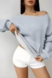 Ash Grey Madonna Collar Kangaroo Oversize Sweatshirt