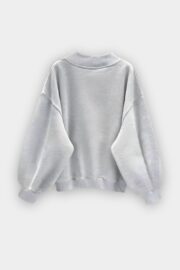 Ash Grey V-Neck Carbon Soft Oversize Sweatshirt