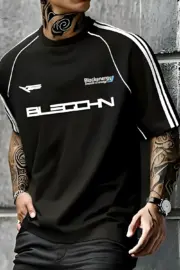 Black Energy Y2K Piping Detail Oversize T-Shirt