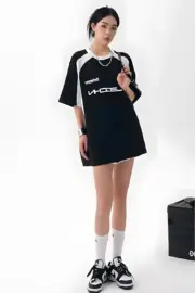 Black Energy Y2K Racer Stripe Oversize T-Shirt