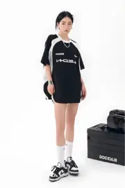 Black Energy Y2K Racer Stripe Oversize T-Shirt