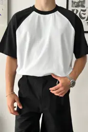 Black & White Raglan Oversize T-Shirt