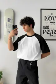 Black & White Raglan Oversize T-Shirt