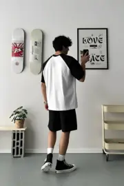Black & White Raglan Oversize T-Shirt