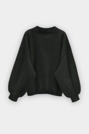 Comfort In Paris Jet Black V-Neck Oversize Sweatshirt