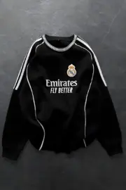 Emirates Fly Better Black Oversize Fleece Sweatshirt