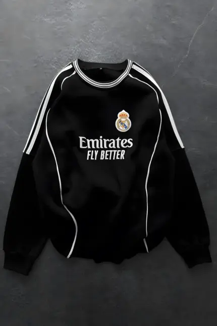 Emirates Fly Better Black Oversize Fleece Sweatshirt