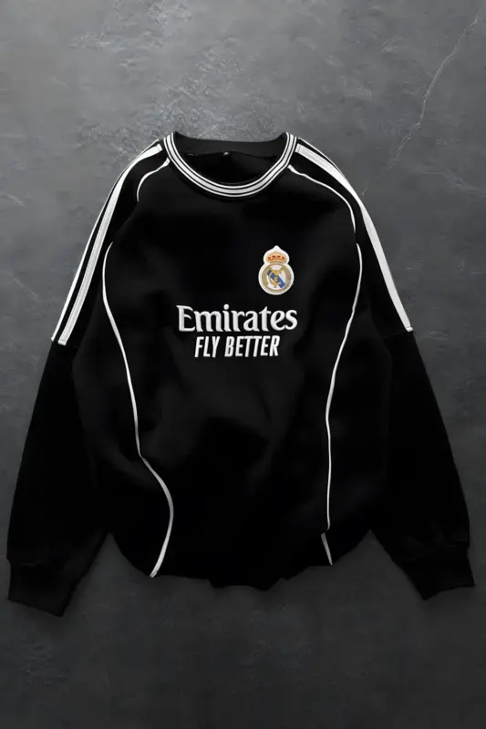 Emirates Fly Better Black Oversize Fleece Sweatshirt