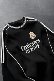 Emirates Fly Better Black Oversize Fleece Sweatshirt