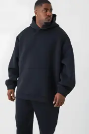 Jet Black Carbon Soft Fleece Oversize Hoodie
