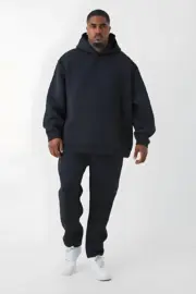 Jet Black Carbon Soft Fleece Oversize Hoodie