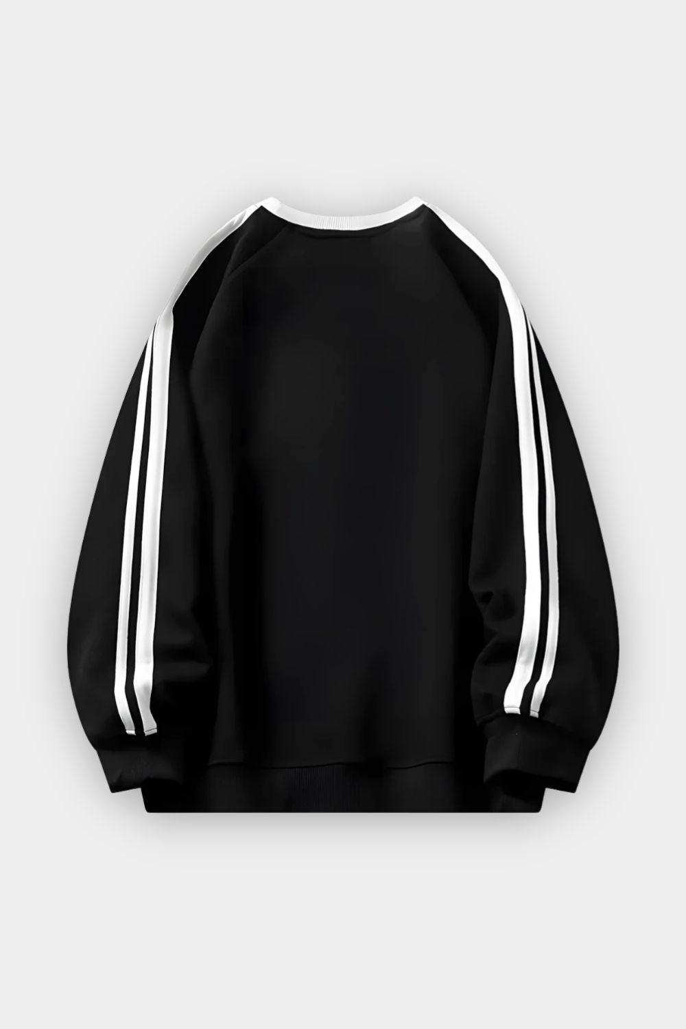 Jet Black Side Stripe Oversize Sweatshirt