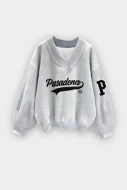 Pasadena Ash Grey V-Neck Carbon Soft Sweatshirt