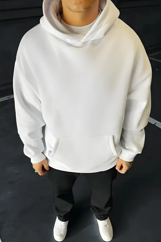 Pure White Carbon Soft Fleece Oversize Hoodie