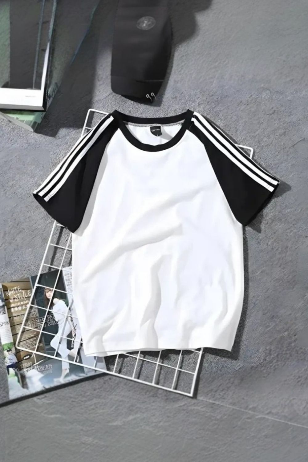 Shoulder Stripe Raglan Oversize T-Shirt