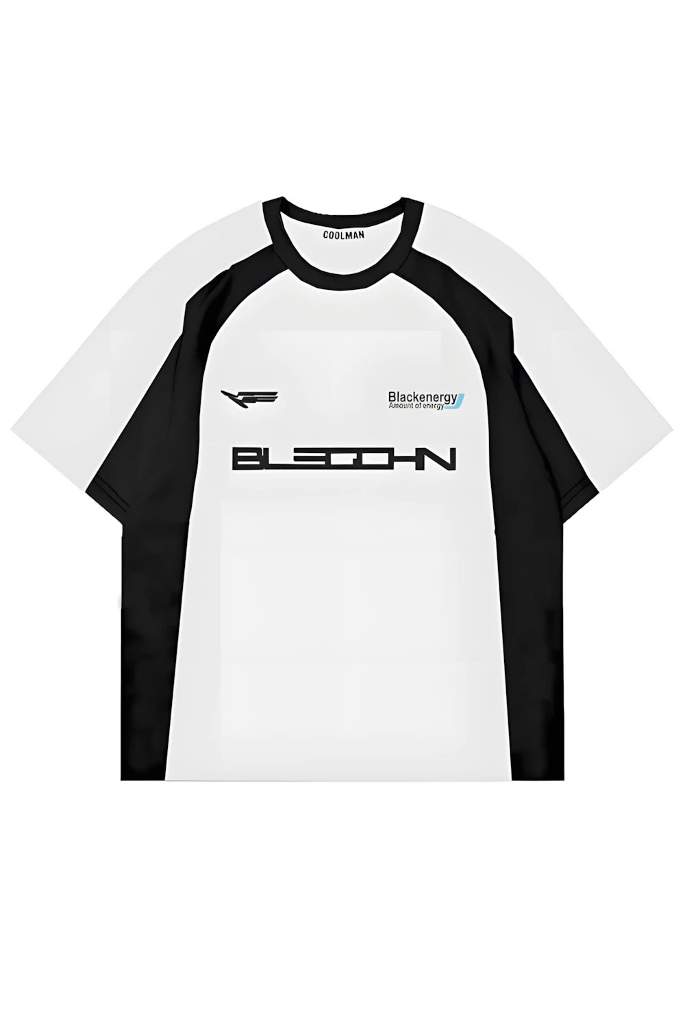 White Energy Y2K Racer Raglan Oversize T-Shirt